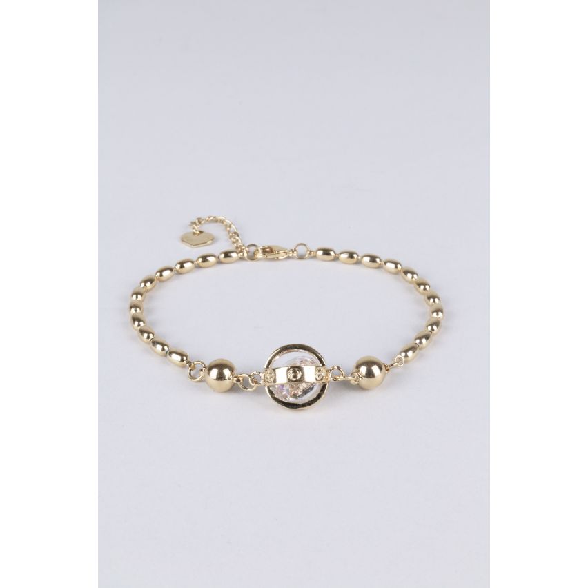 Lovemystyle Gold Bead Armband mit Käfig Diamante