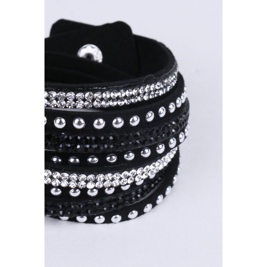 Lovemystyle Multi Wrap cuir clouté Bracelet