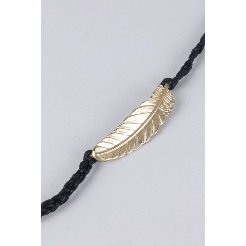 Lovemystyle touw Style armband met metalen veer