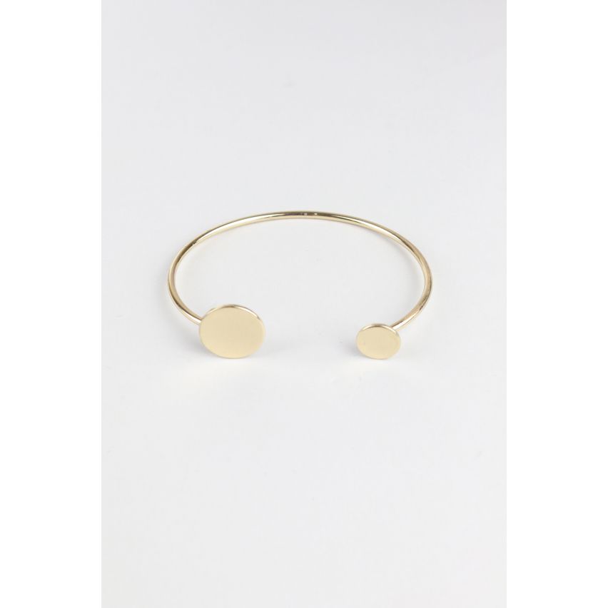 Lovemystyle Simple Gold Bangle Bracelet With Discs