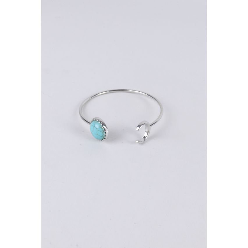 Lovemystyle argent bracelet en Pierre Turquoise et Moon Design