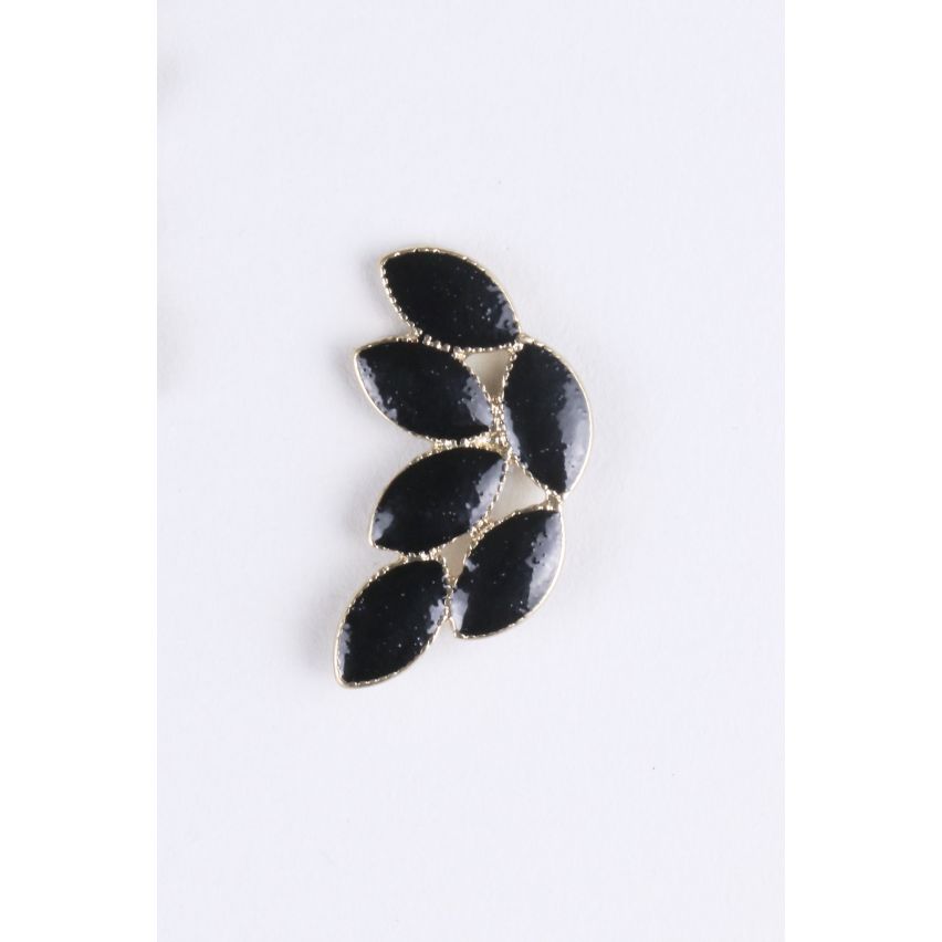 Lovemystyle schwarz und Blattgold Detail Spike Ohrringe