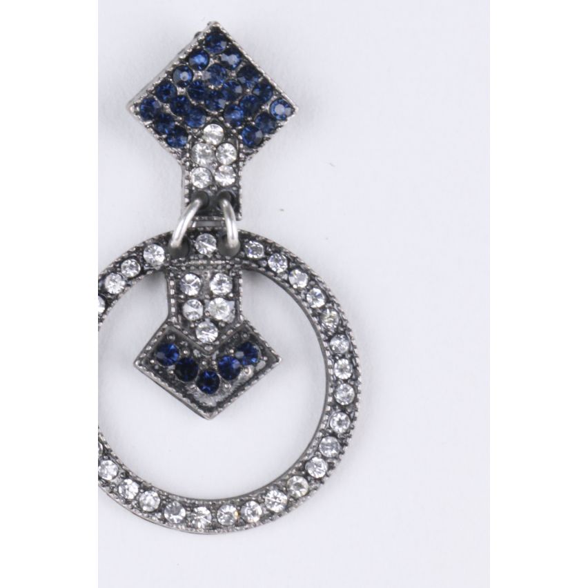 Lovemystyle Geometric Diamante Earrings In Blue