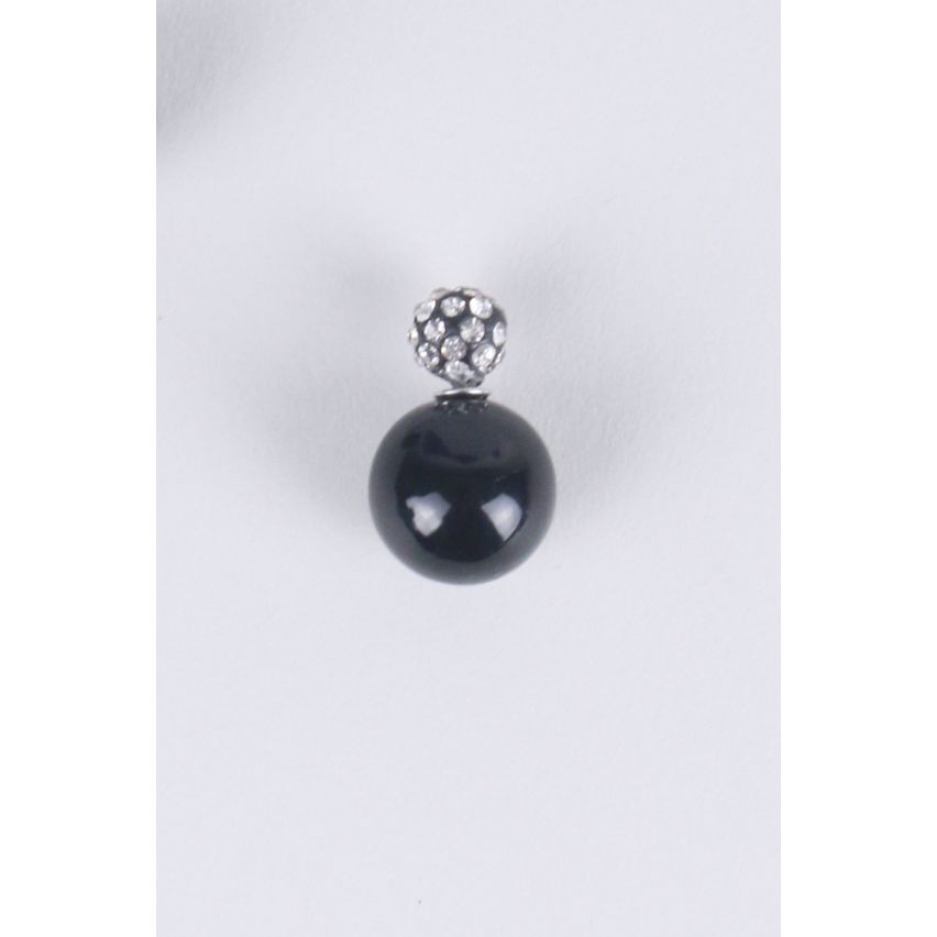 Lovemystyle schwarz und Silber Disco-Kugel-Ohrringe