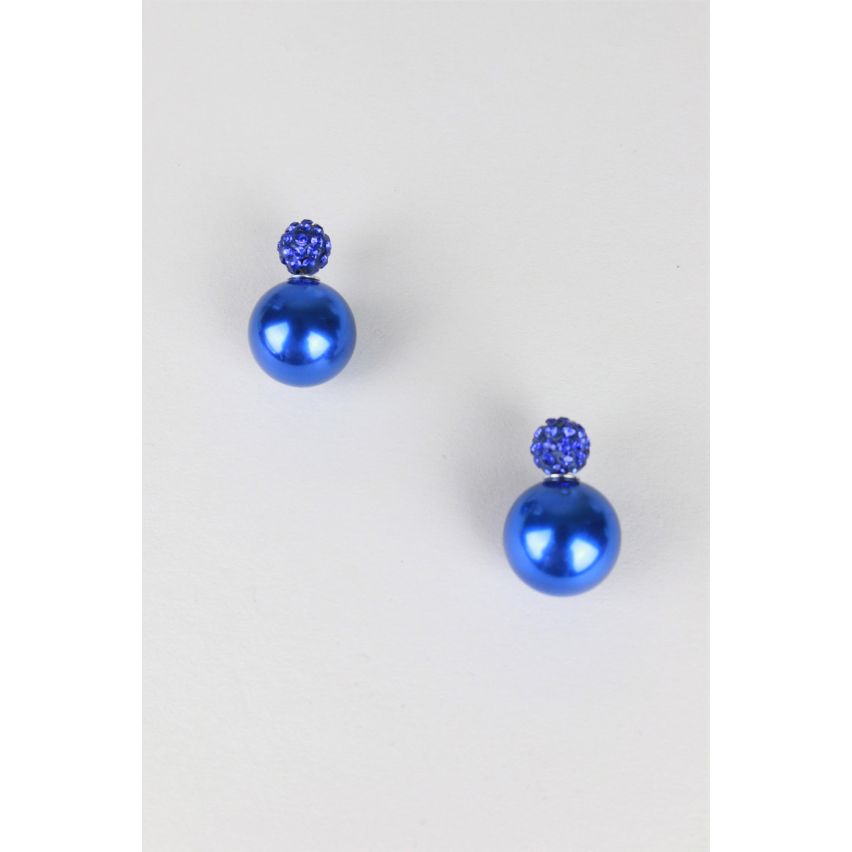 Lovemystyle Blue Disco Ball Earrings With Diamante Detail