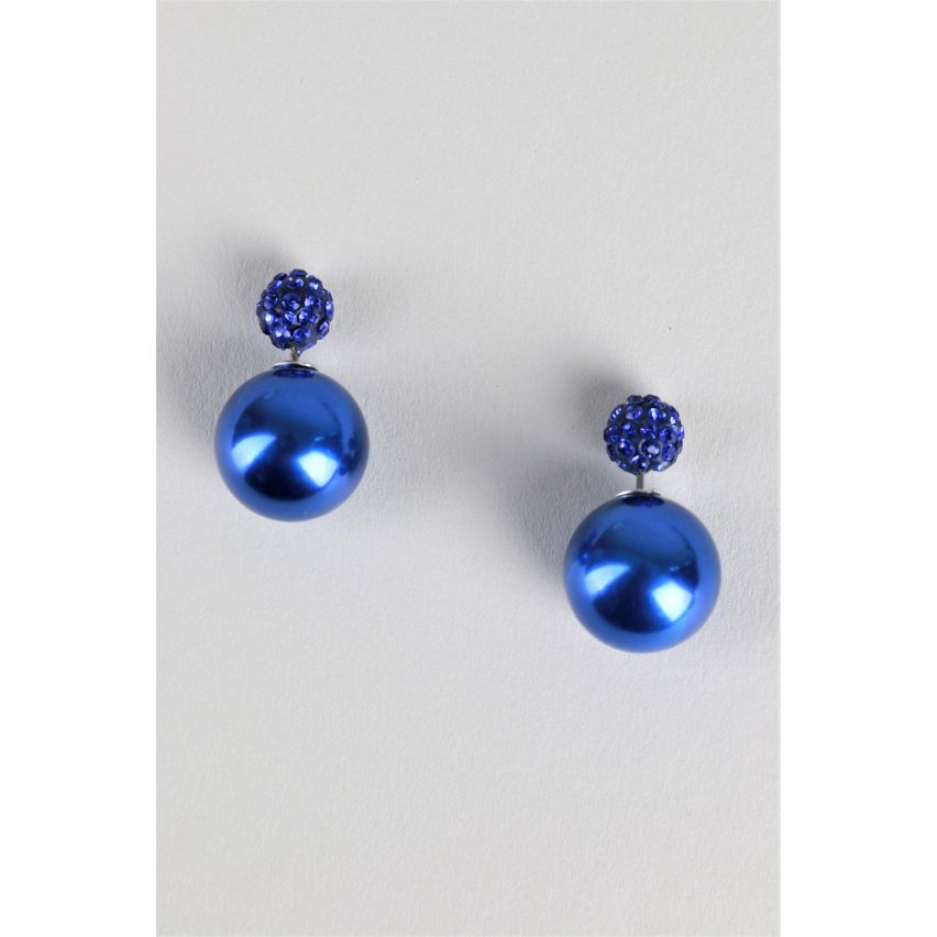 Lovemystyle Blue Disco Ball oorbellen met Diamante Detail
