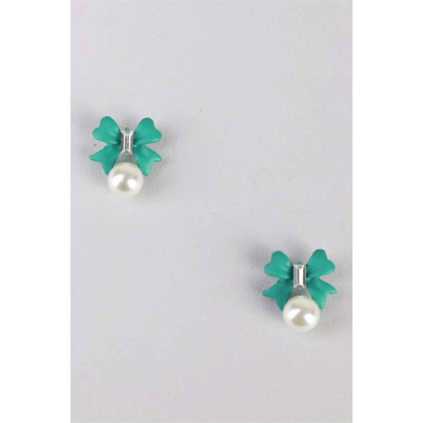Lovemystyle mintgrün und Pearl Bogen Ohrringe
