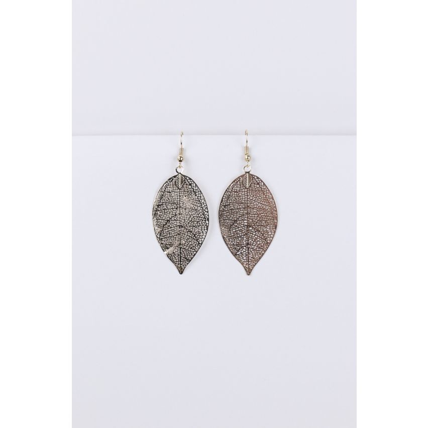 Lovemystyle Gold Laser Cut Lace Effect Drop Earring