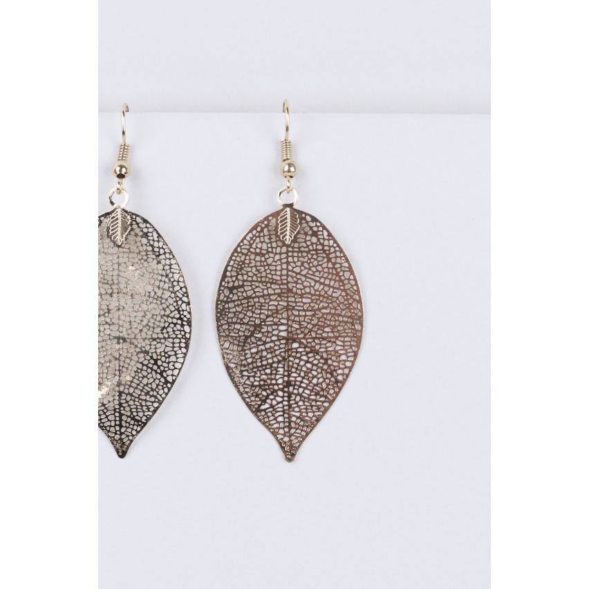 Lovemystyle goud Lasergesneden Lace Effect Drop Earrings