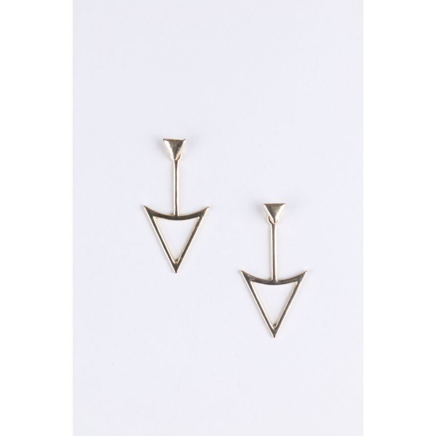 Lovemystyle Drop Down Triangle Earrings In Gold