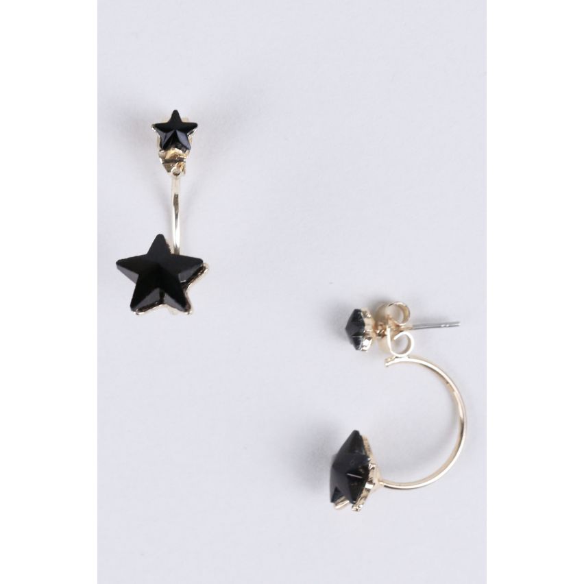 Boucles d’oreilles or Lovemystyle noir déroulant Star