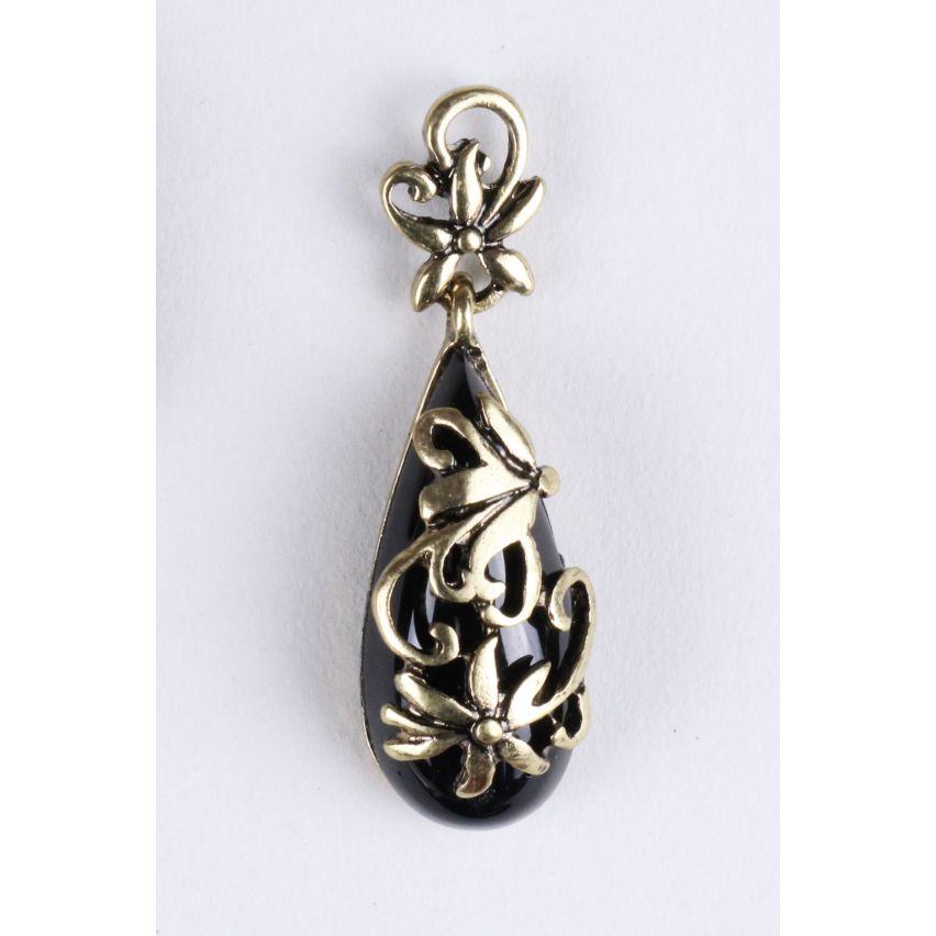 Lovemystyle noir et or Tear Drop boucles d’oreilles