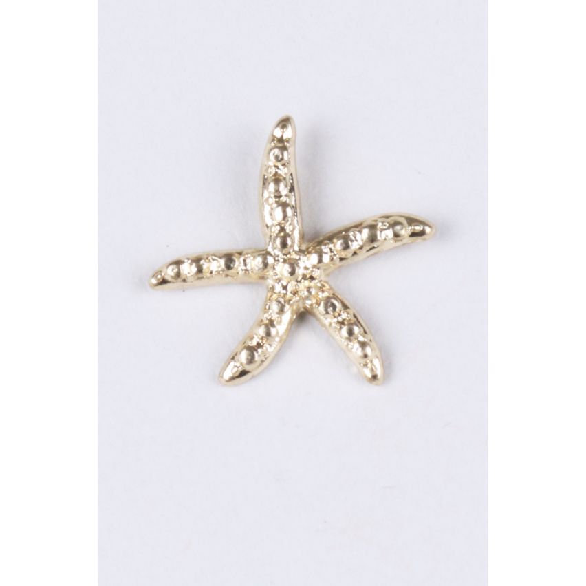 Lovemystyle Gold Star Fish Earring With Silver Diamantes