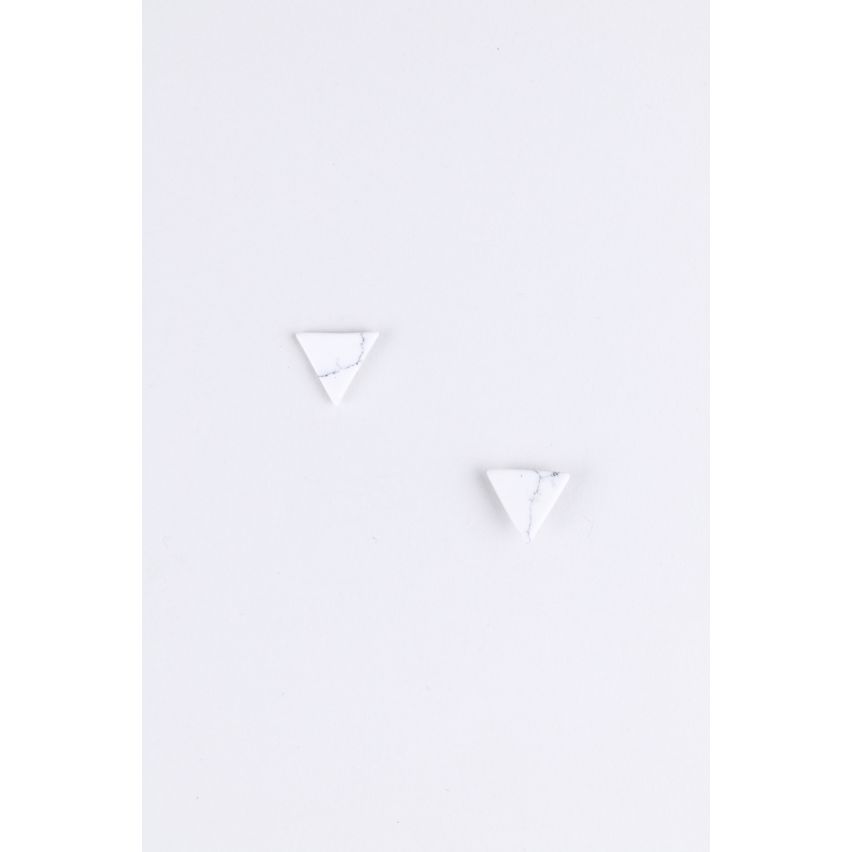 Lovemystyle blanc et gris marbre Triangle boucles d’oreilles