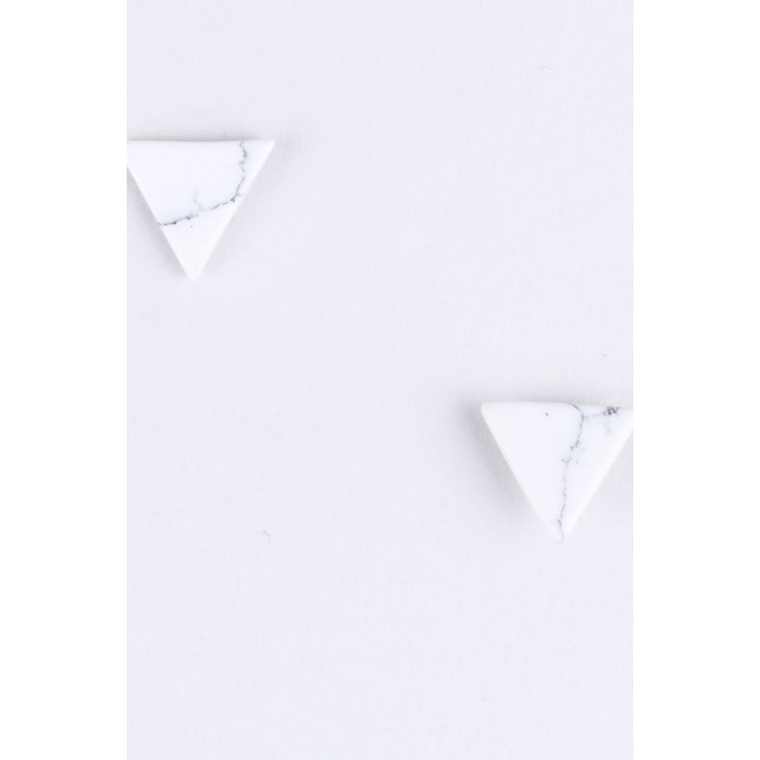 Lovemystyle wit en grijs marmeren driehoek Stud Earrings Stud Earrings