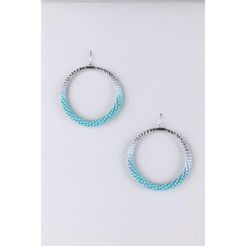 Lovemystyle bleu à Ombre grand Hoop boucles d’oreilles argent