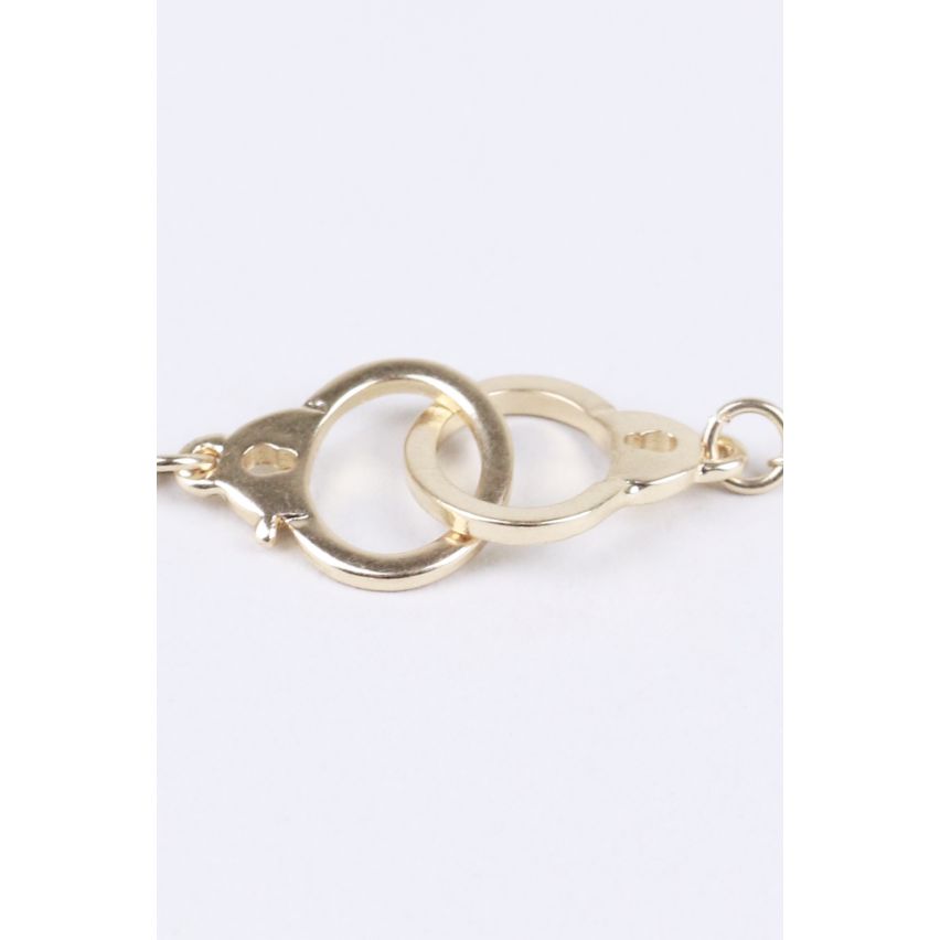 LMS Delicate keten armband met elkaar grijpende ontwerpen In goud