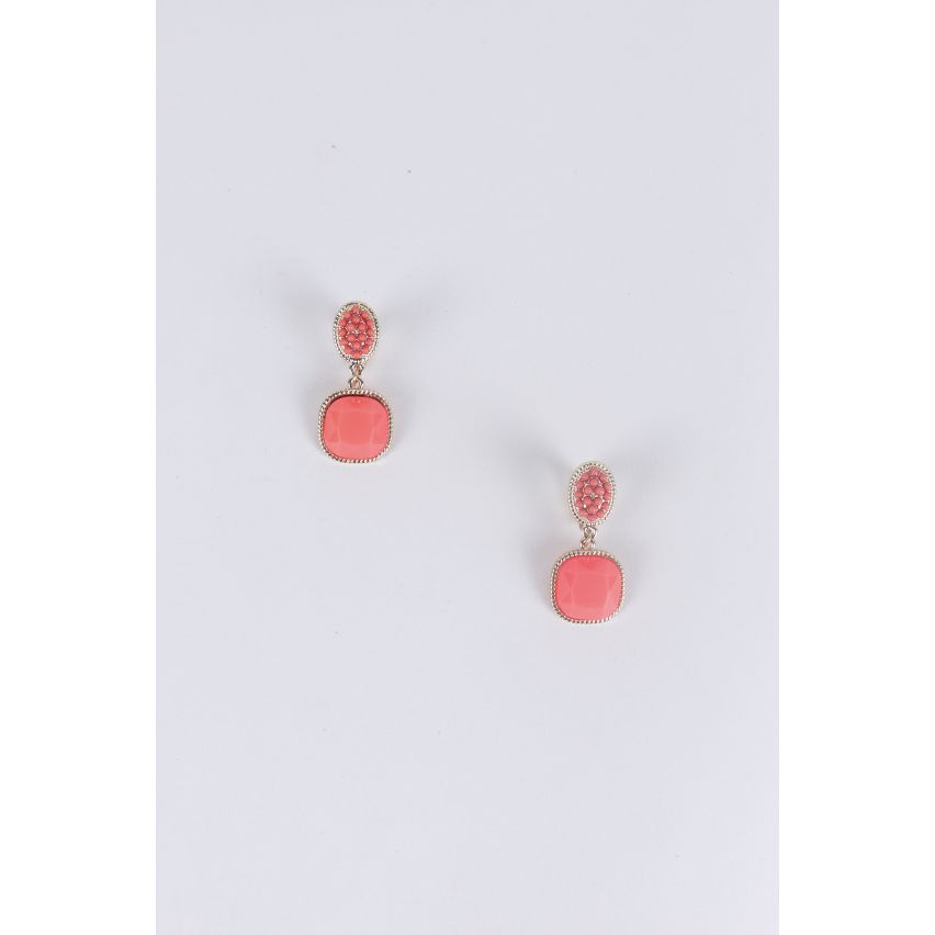 Lovemystyle verklaring rode lange Gem Stone Clip op oorbellen
