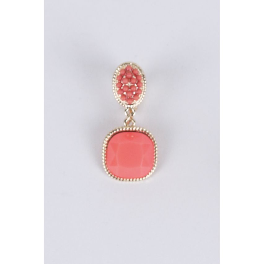 Lovemystyle verklaring rode lange Gem Stone Clip op oorbellen