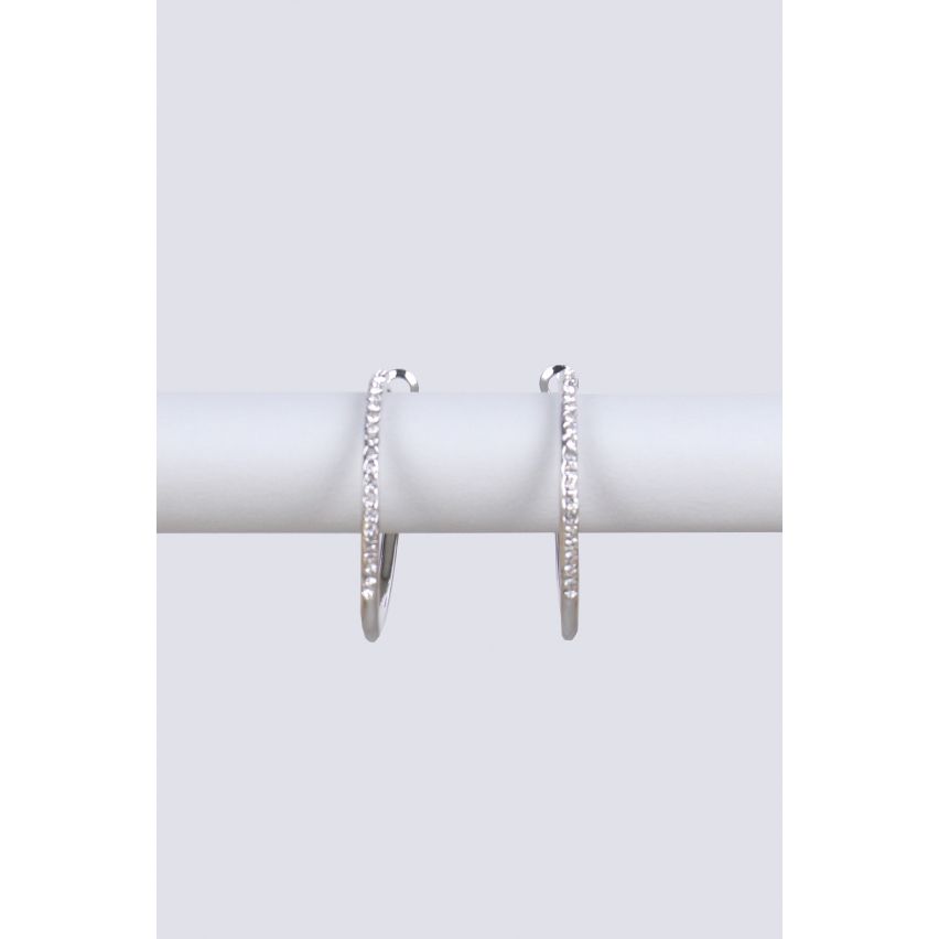 Lovemystyle Silber Hoop Ohrringe mit Diamanten