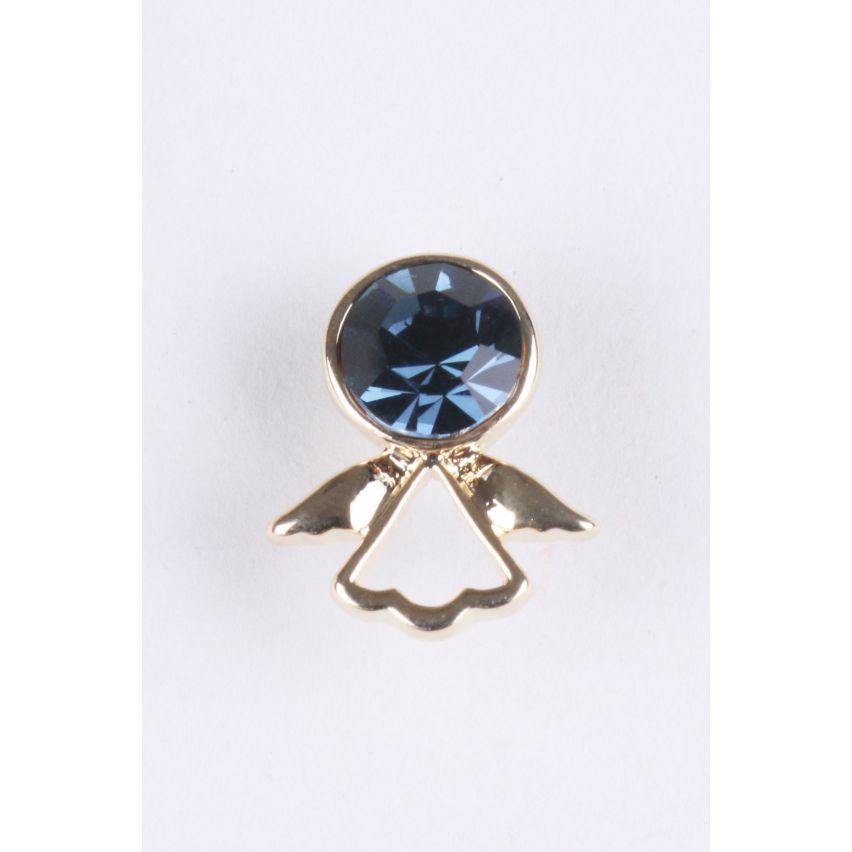 Lovemystyle Gold Engel Ohrringe mit Marine-Kristall