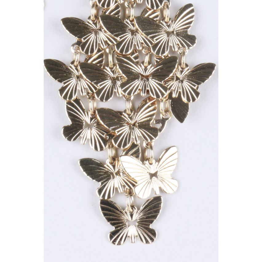 Lovemystyle Oversized Gold Earrings With Multiple Butterflies