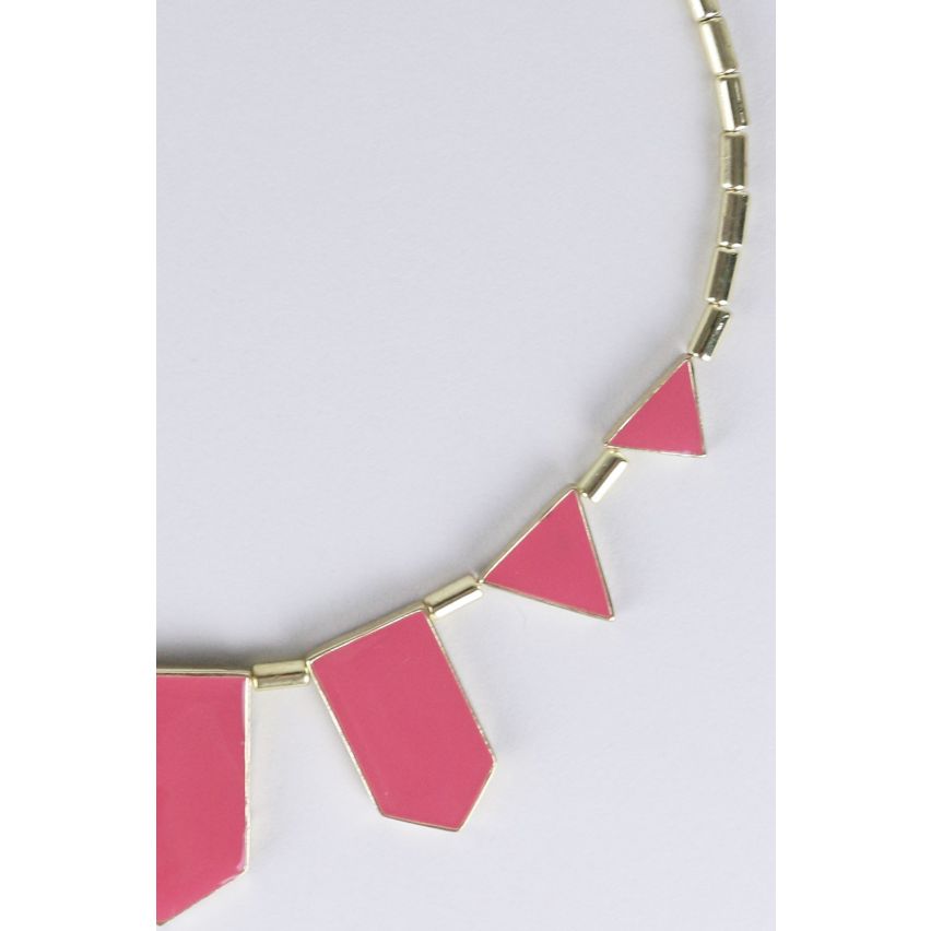 Lovemystyle Gold Halskette mit rosa Form Detail