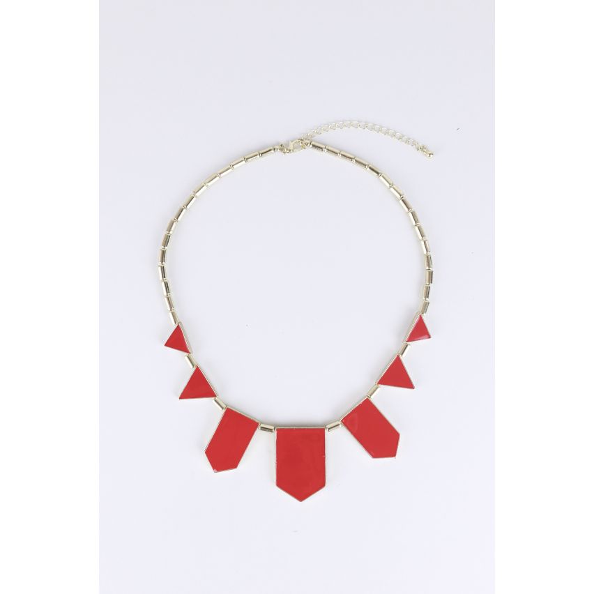 Collier en or de Lovemystyle avec des détails de forme rouge