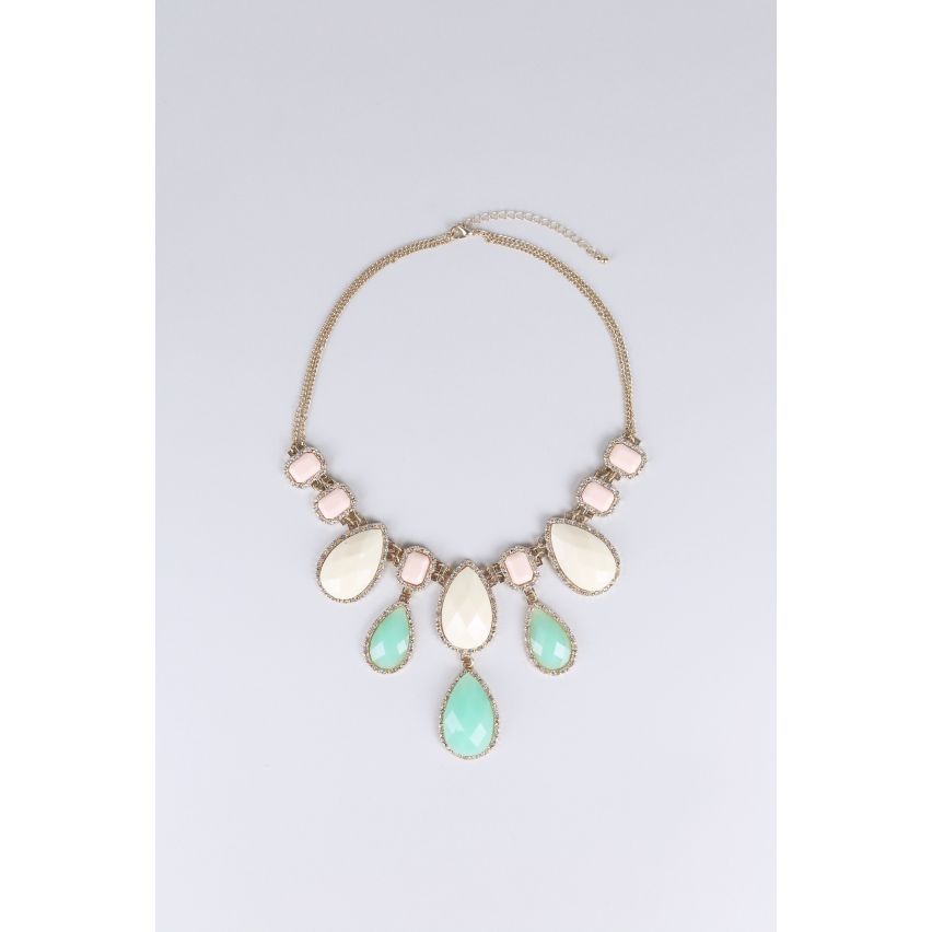 Lovemystyle Oversized Necklace With Pastel Stones