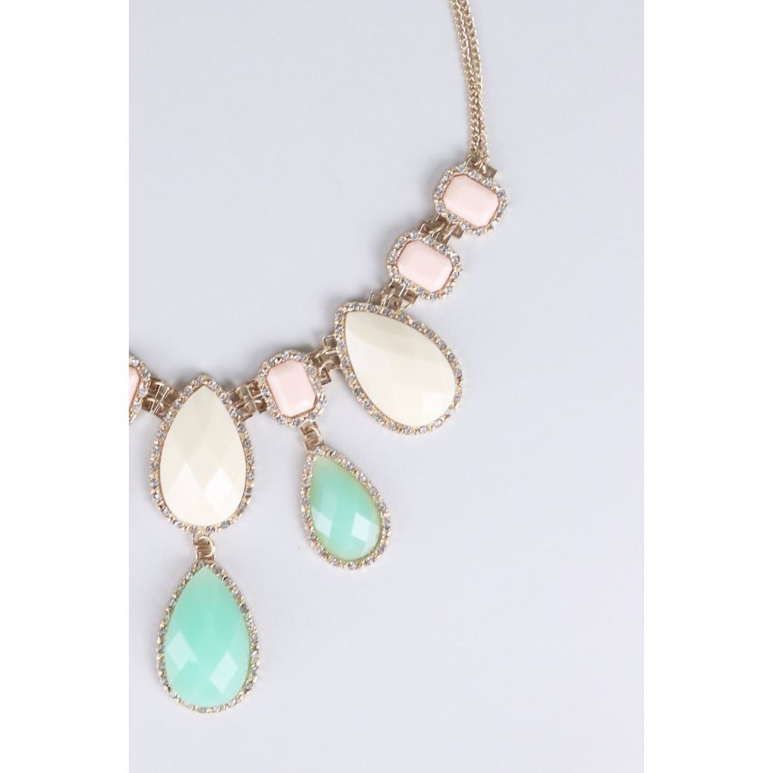Lovemystyle Oversized Necklace With Pastel Stones