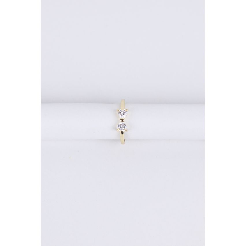 Lovemystyle zilveren metalen Ring met Diamontee boog