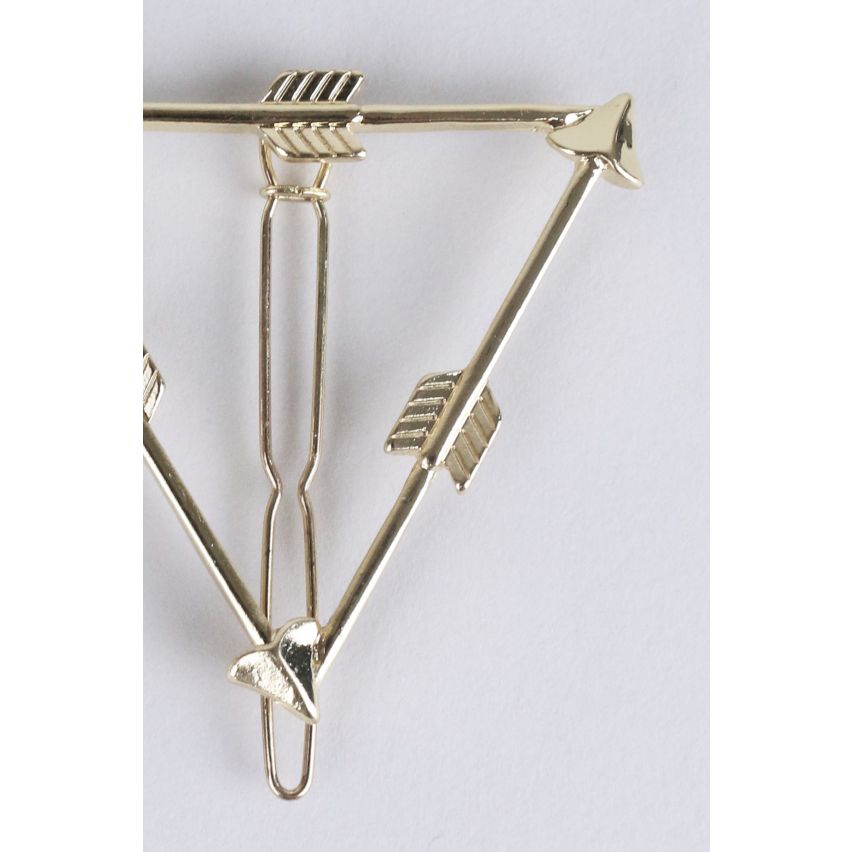 Lovemystyle Gold Triangular Hair Clip With Arrow Detail