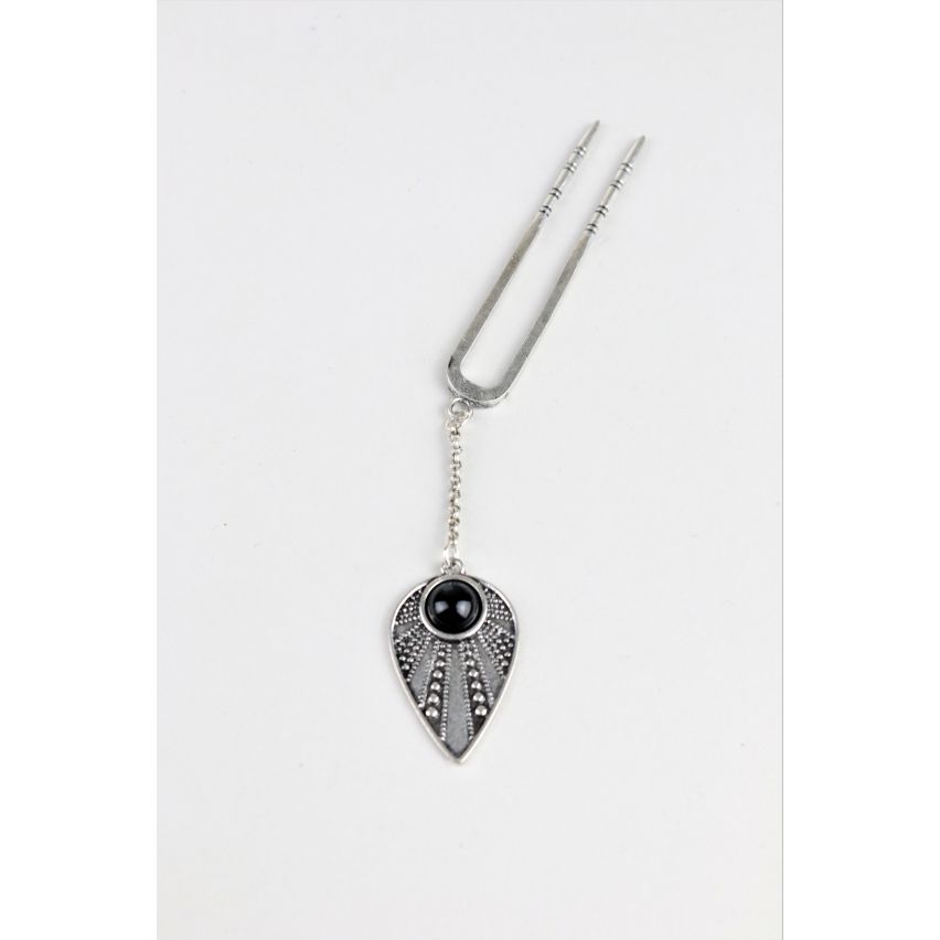 Pinza de pelo de Lovemystyle de plata con colgante de estilo Tribal