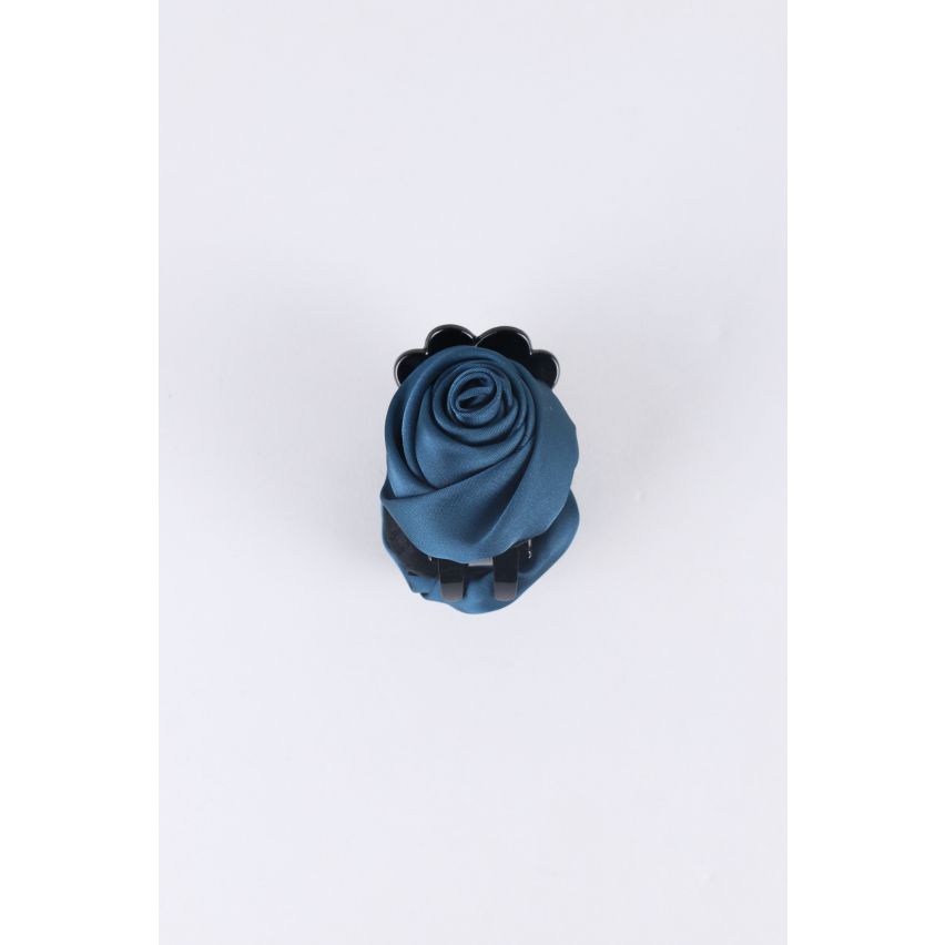 Lovemystyle Teal Blue Silk Rose Spange Haarspange