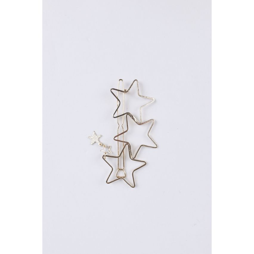 Lovemystyle Gold Star Hair Slide With Hanging Star Pendant