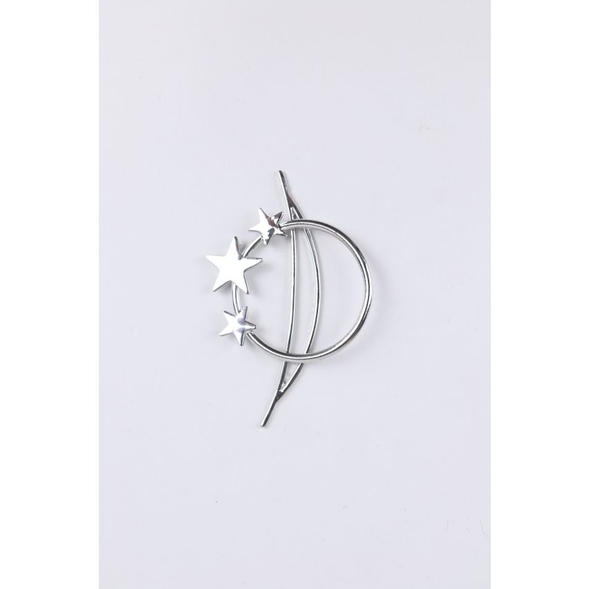 Lovemystyle Silver Hoop Hair Slide With Star Detail