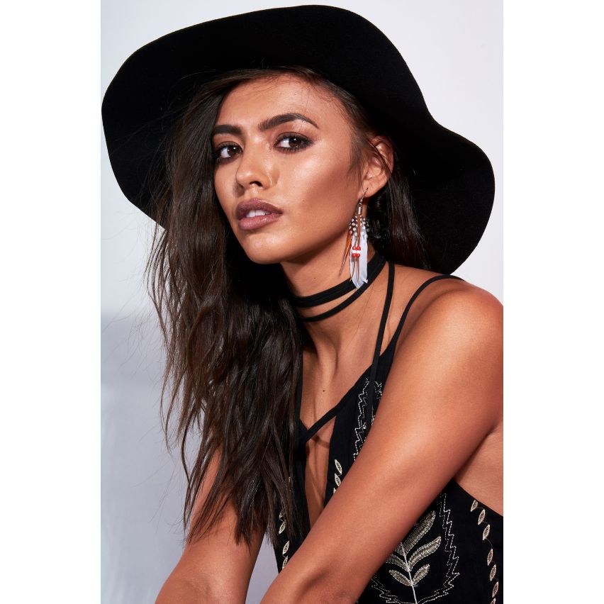 Lovemystyle Oversize wol Floppy hoed In zwart