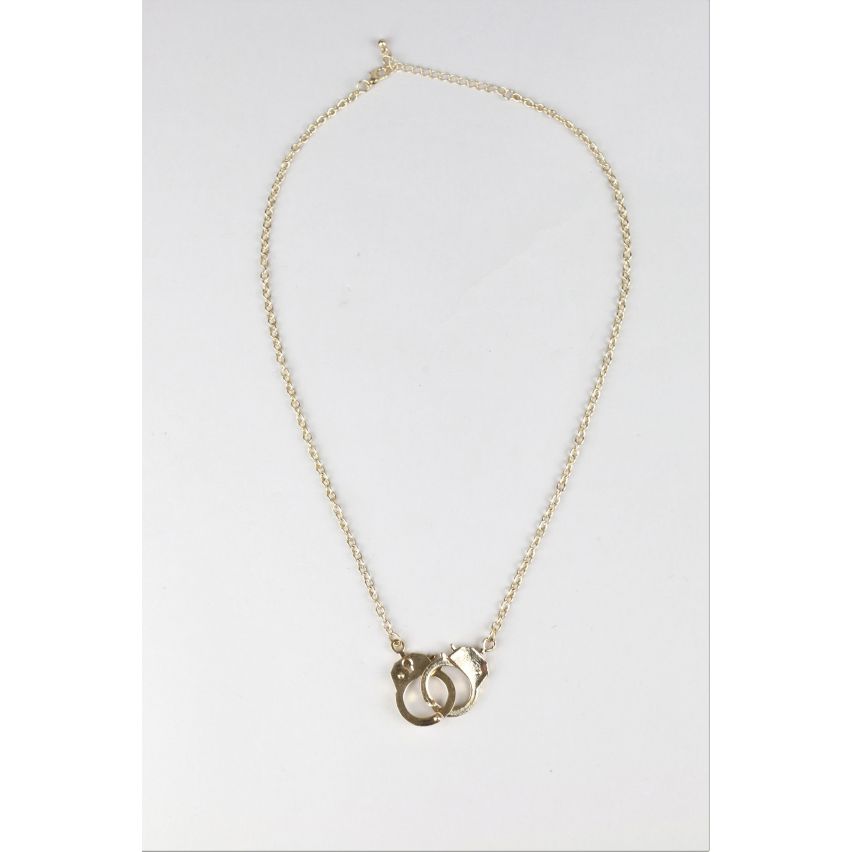 Lovemystyle Gold Chain Necklace With Handcuff Pendant