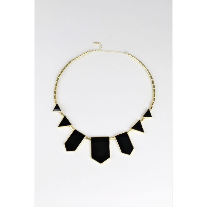 Lovemystyle Gold Necklace With Black Shape Detail