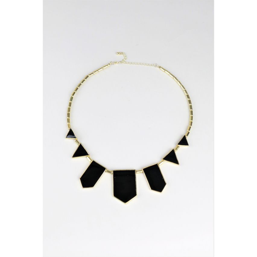 Collier en or de Lovemystyle avec des détails de forme noire