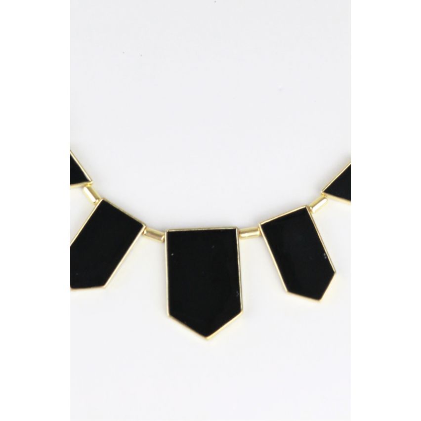Lovemystyle Gold Necklace With Black Shape Detail