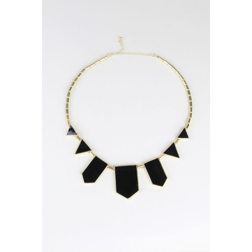 Lovemystyle Gold Necklace With Black Shape Detail
