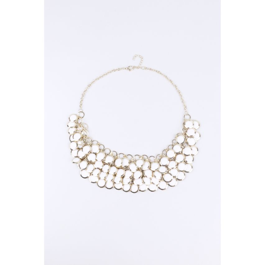 Lovemystyle goud verklaring ketting met witte keien