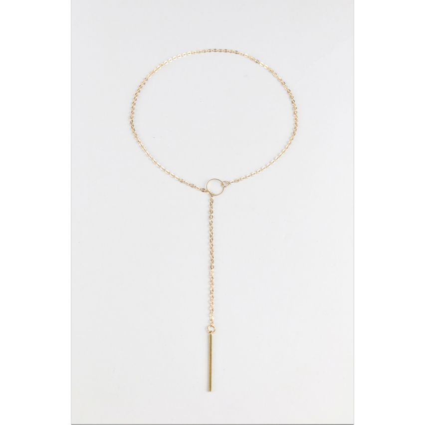 Lovemystyle een dunne gouden ketting duik hoepel en Bar ketting
