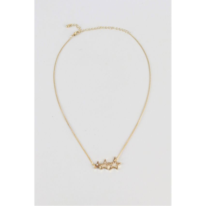 Lovemystyle Gold Chain Necklace With Triple Star Design