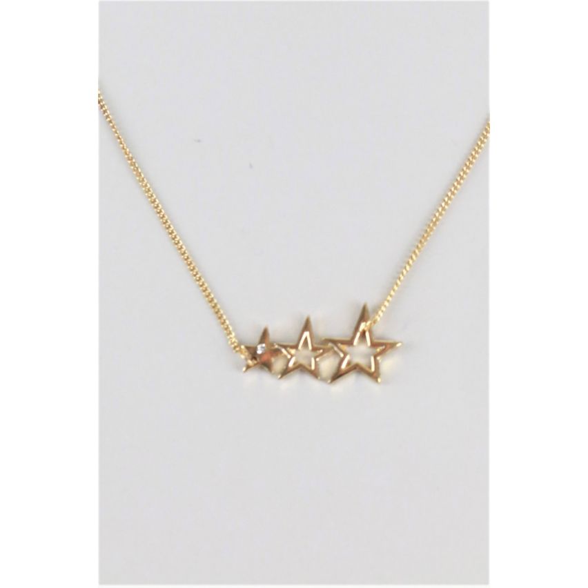 Lovemystyle Gold Chain Necklace With Triple Star Design