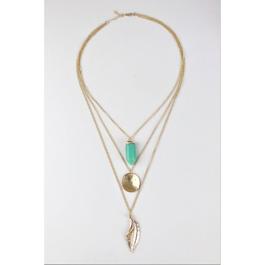 Lovemystyle Multi-Layered Gold Chain Necklace With Pendants