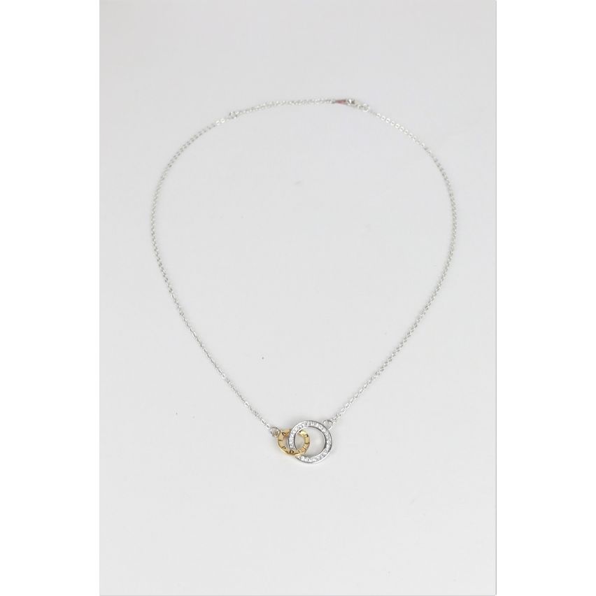 Lovemystyle Gold And Silver Interlocking Hoop Necklace