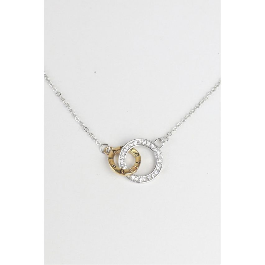 Lovemystyle Gold And Silver Interlocking Hoop Necklace