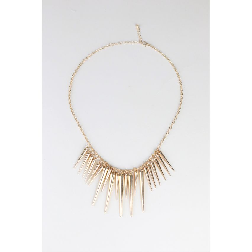 Lovemystyle Gold Chain Necklace With Hanging Spikes